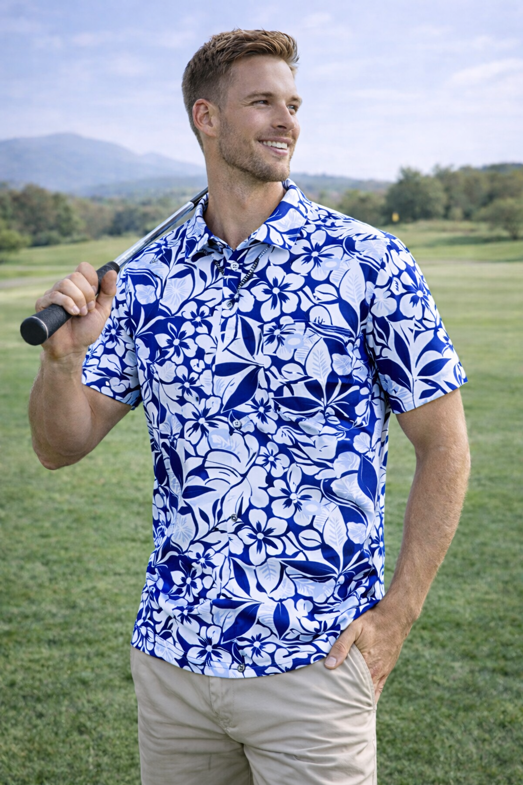 Male Maui Printed Golf Shirt (3460)