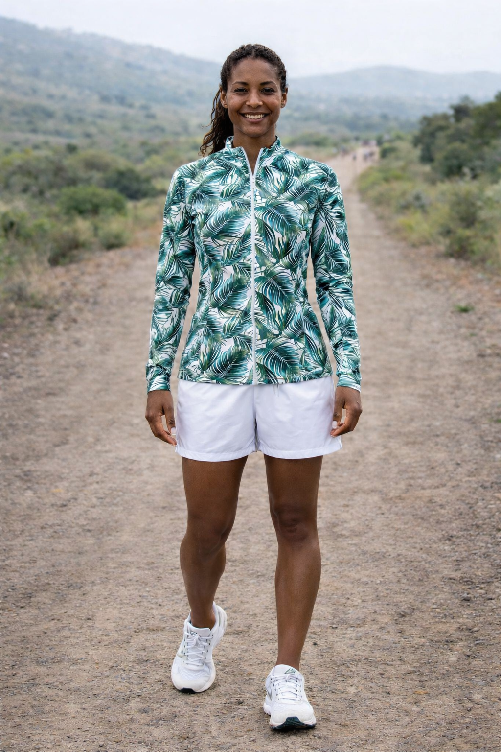 Long Sleeve Cycle-Trail Jacket -Palm Print