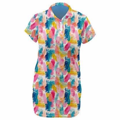 Ladies Golf Dress – Pastel Brush Strokes (3759)