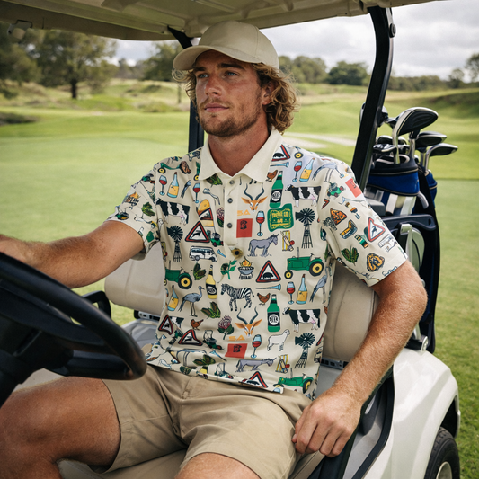44 Suid Afrika - Stone Printed Golf Shirt (3467)