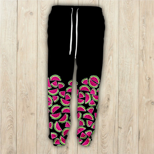 Black watermelon Unisex Waffle Sweatpants (2953)