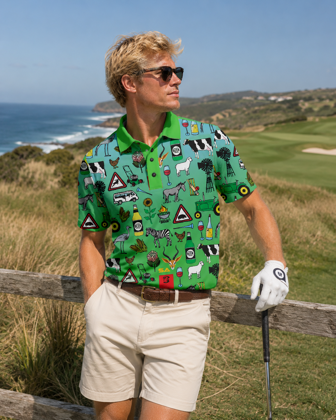 Blue/Green Ombre Iconic Golfer