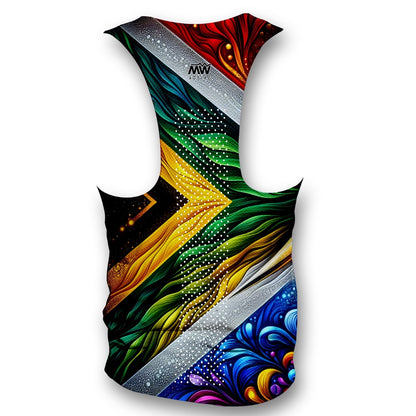 South African flag Elephant - Men's Seamless Performance Running Vest (3881)