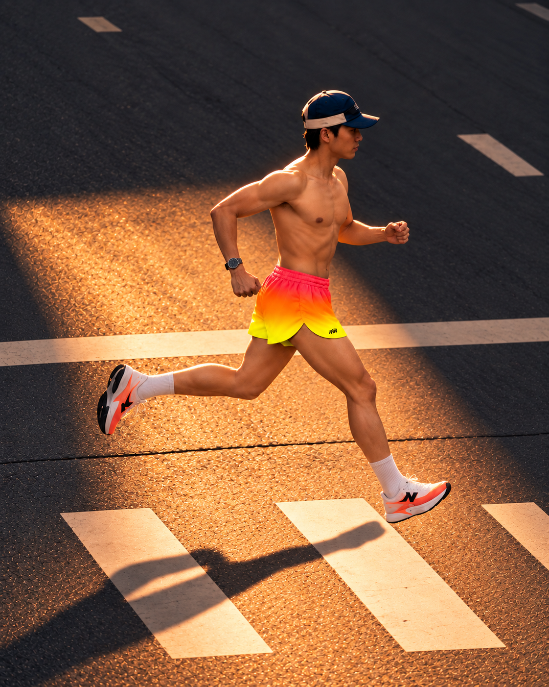Men’s Phantom Laser-Cut Running Shorts – Chroma Collection – Blaze