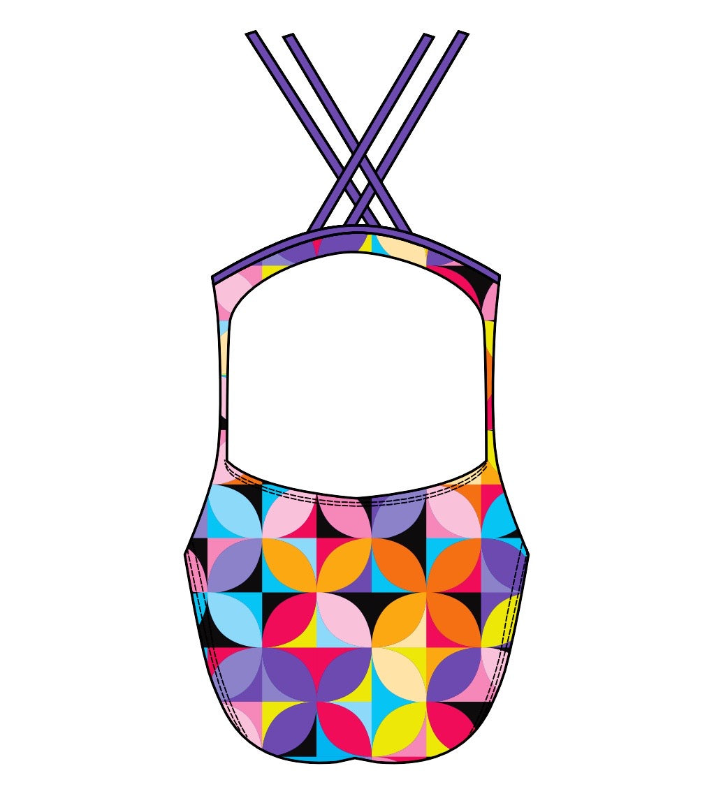 Female fastback swimsuit - Geo petals (3053)