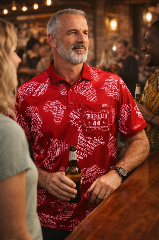 44 Afrika Red  Printed Golf Shirt