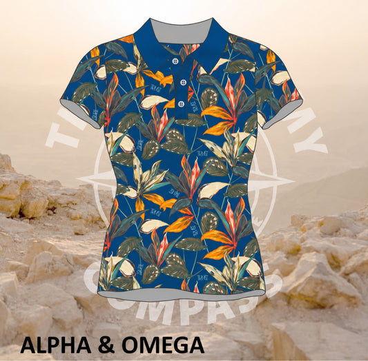 Ladies Golf Shirt – Trust His Timing – Alpha & Omega (3164)