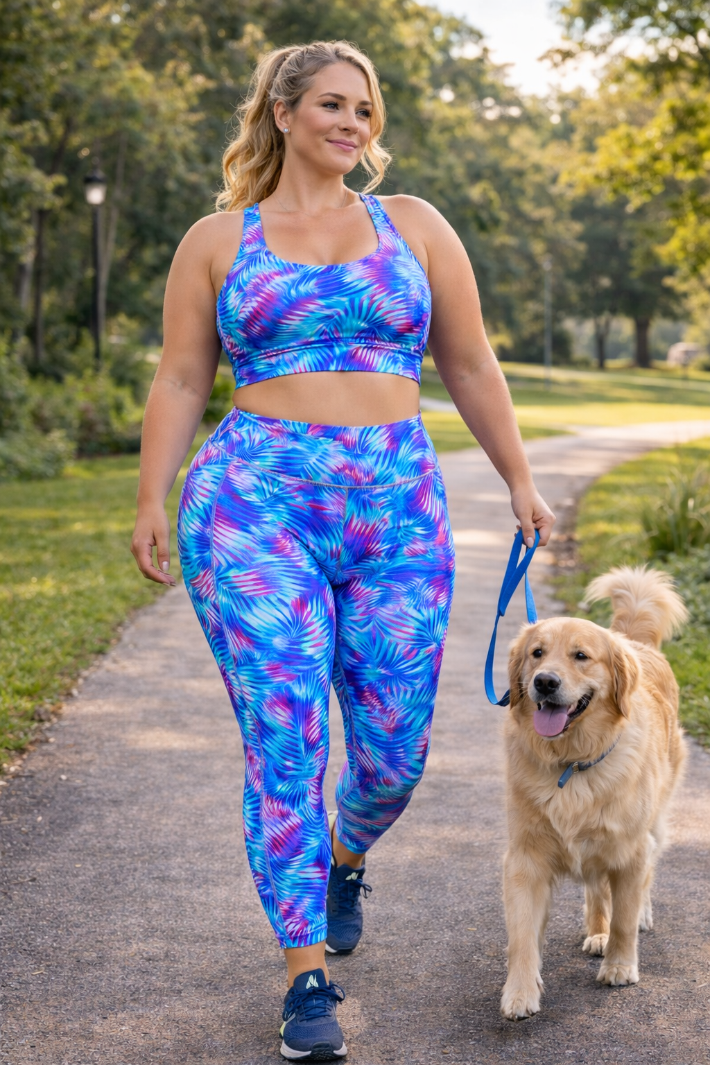 Blue Palm Ladies Active Crop Top