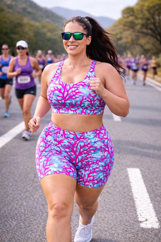 Sea Coral Ladies Active Crop Top