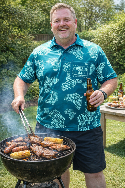 44 Afrika Turq Printed Golf Shirt