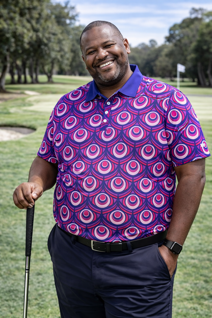 Purple Peacock Golf Shirt