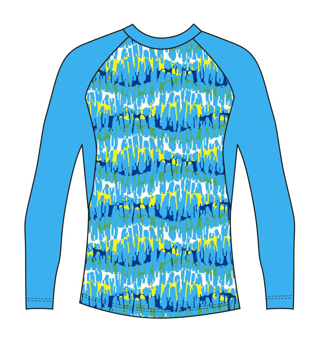 Female Blue reflections Rash Vest