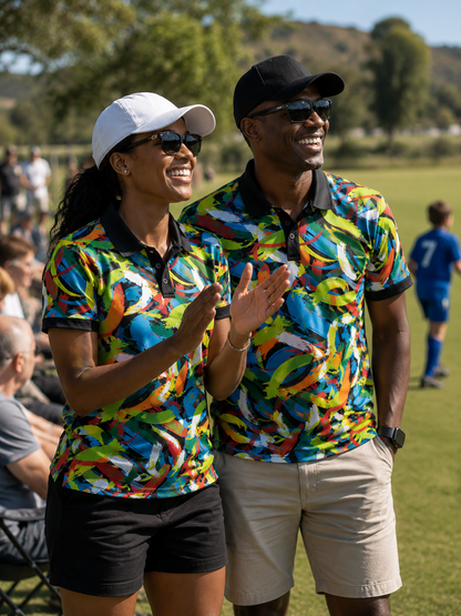 Ladies Golf Shirt – Brush Strokes