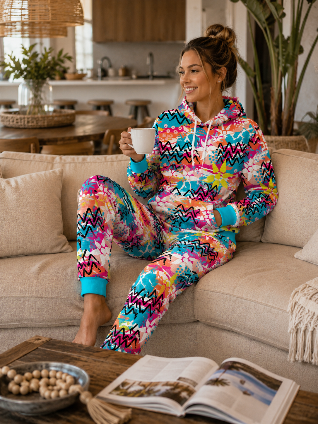 Neon Floral   - Unisex Cosy Hoodie