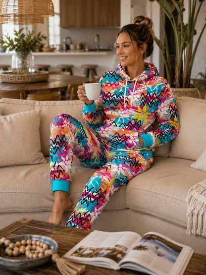 Neon Floral   - Unisex Cosy Hoodie