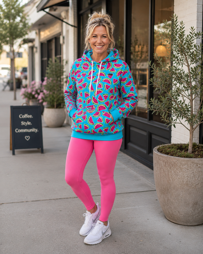 Blue Watermelon Unisex Cosy  Hoodie (2953)