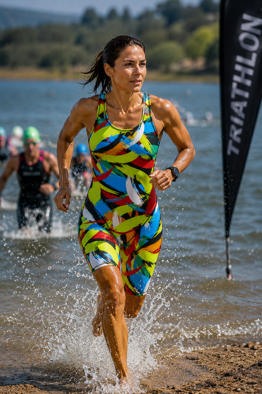 Women's Kneeskin Swimsuit - Brushstrokes