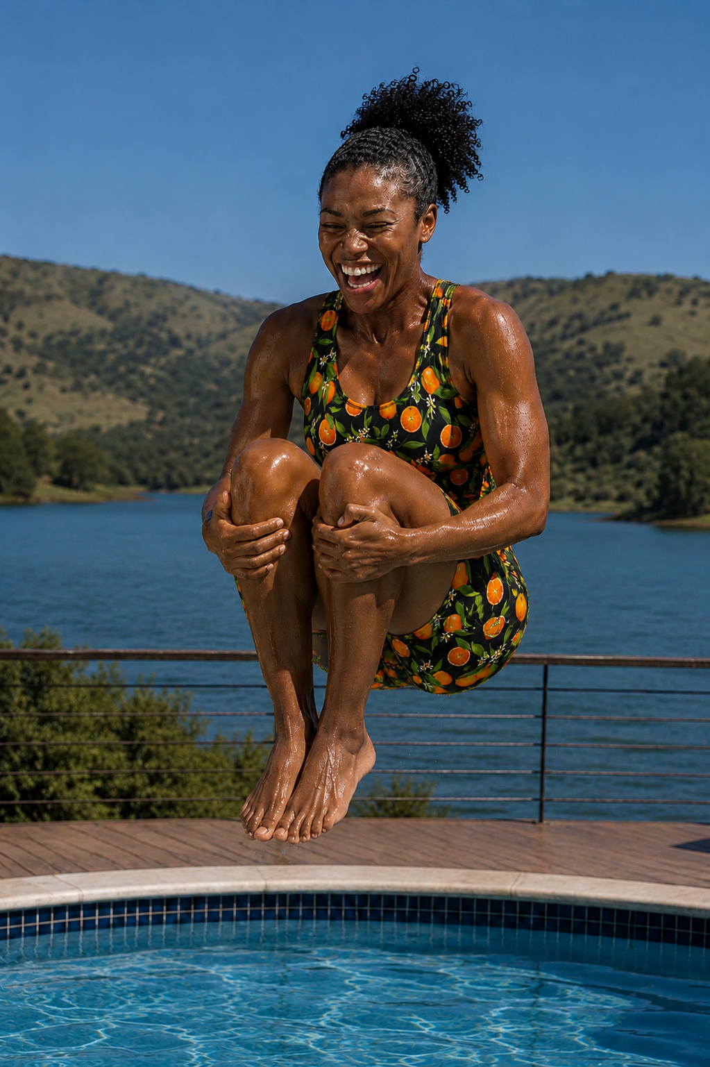 Women's Kneeskin Swimsuit - Citrus Bliss