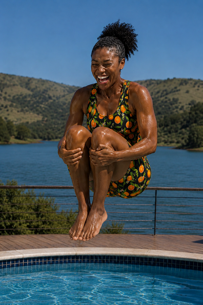 Women's Kneeskin Swimsuit - Citrus Bliss