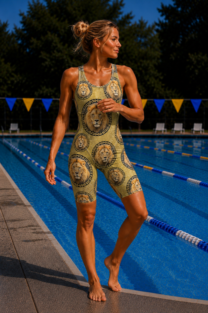 Women's Kneeskin Swimsuit - UThozulu Lion