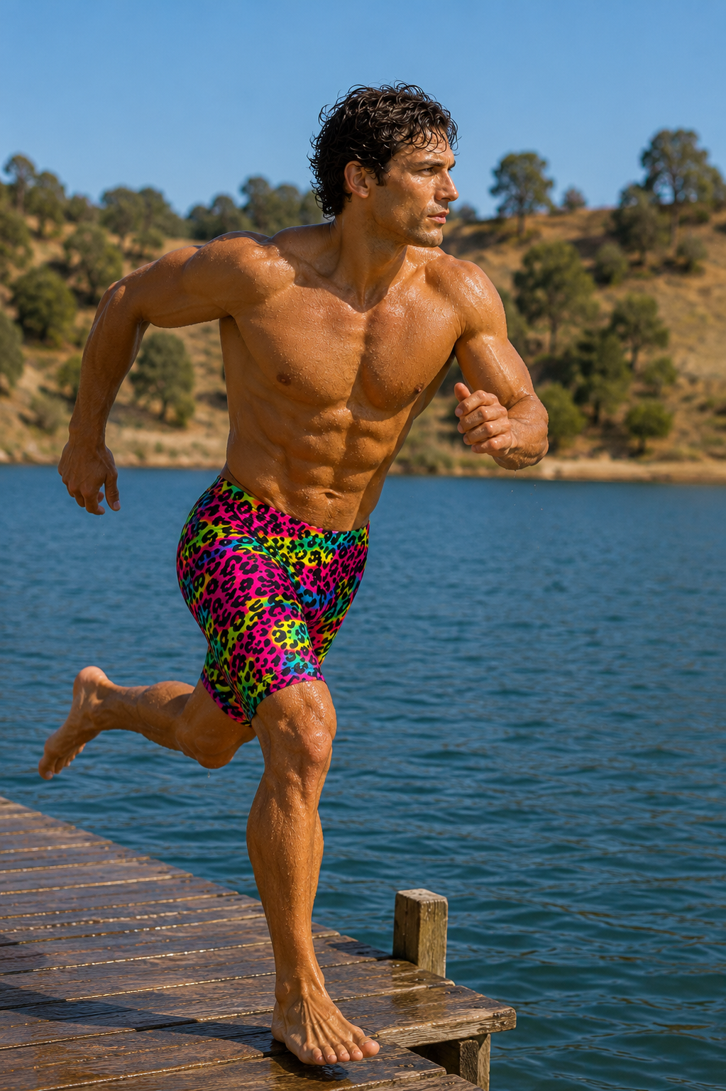 Men's Jammer Swimsuit - Psychedelic Animal (3532)