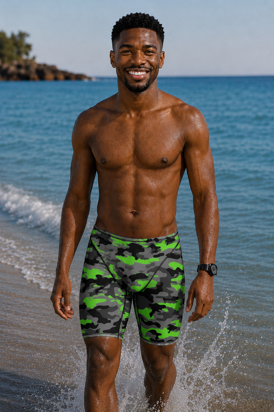 Men's Jammer Swimsuit - Neon Camouflage