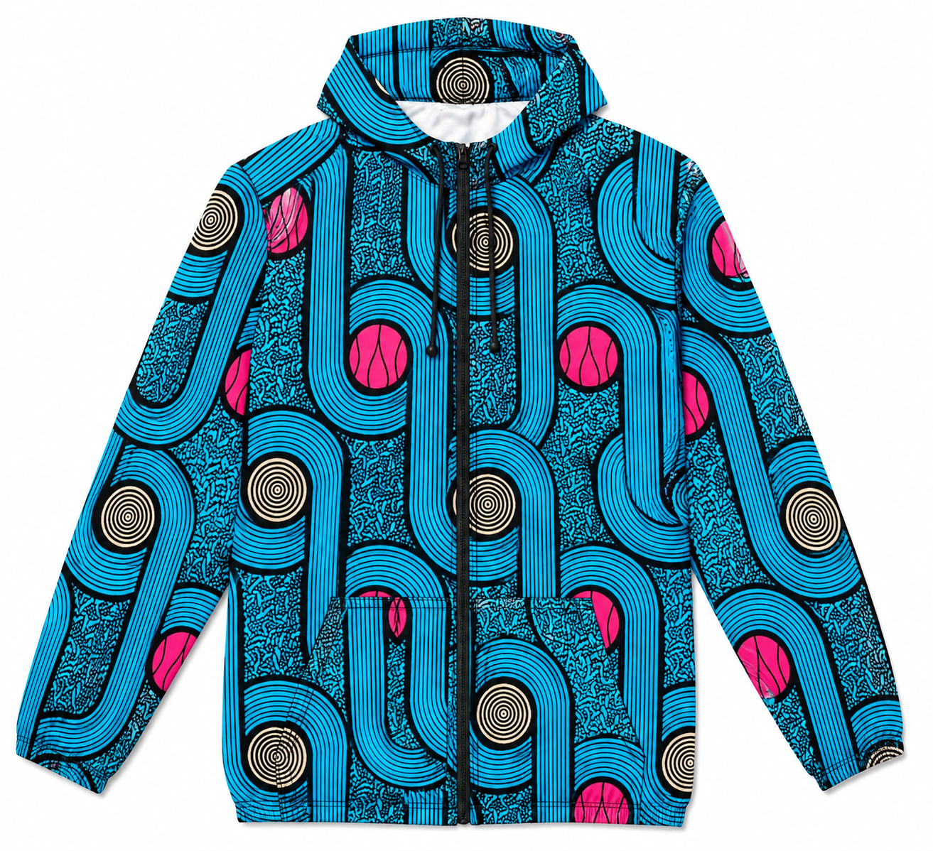 Unisex Packable Run Shell - Blue Shweshwe