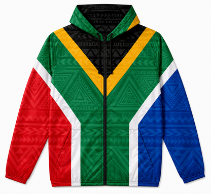 Unisex Packable Run Shell - South African Flag
