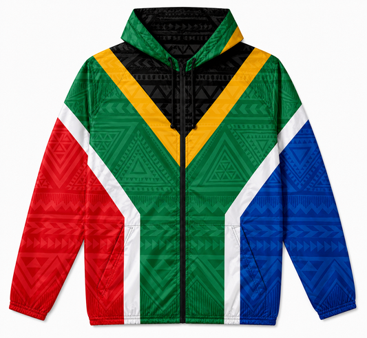 Unisex Packable Run Shell - South African Flag