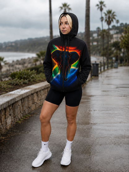 Unisex Packable Run Shell - South African Flag Elephant (3881)