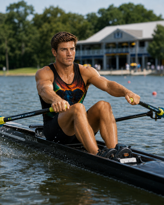 Men's Rowing Unisuit - South African Flag Elephant Black