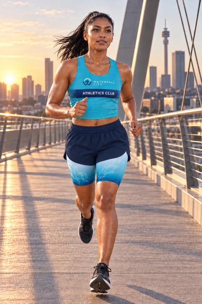 Waterfall City Athletics Club Ladies Running Crop Top Airmesh Back