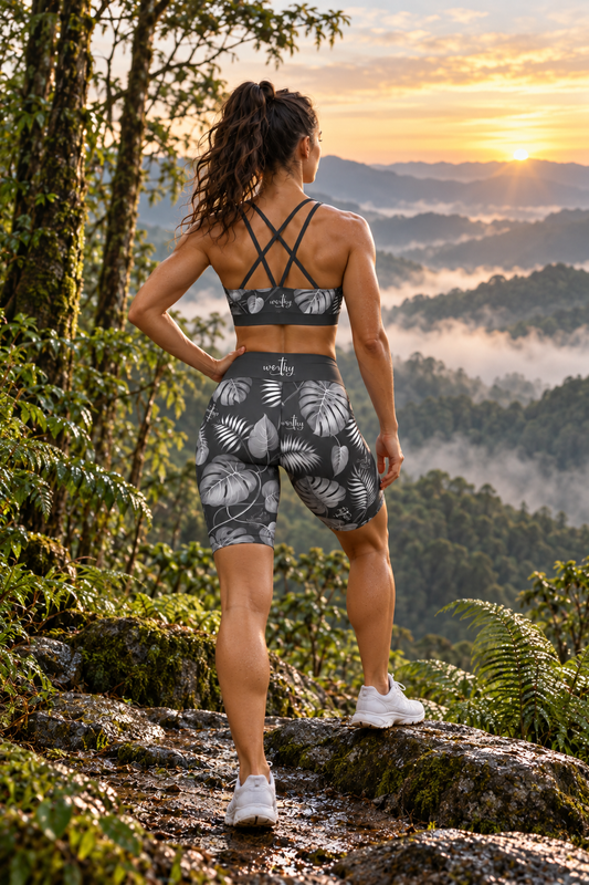 Women's High-Waisted Athleisure Bike Shorts – Worthy – Alpha & Omega