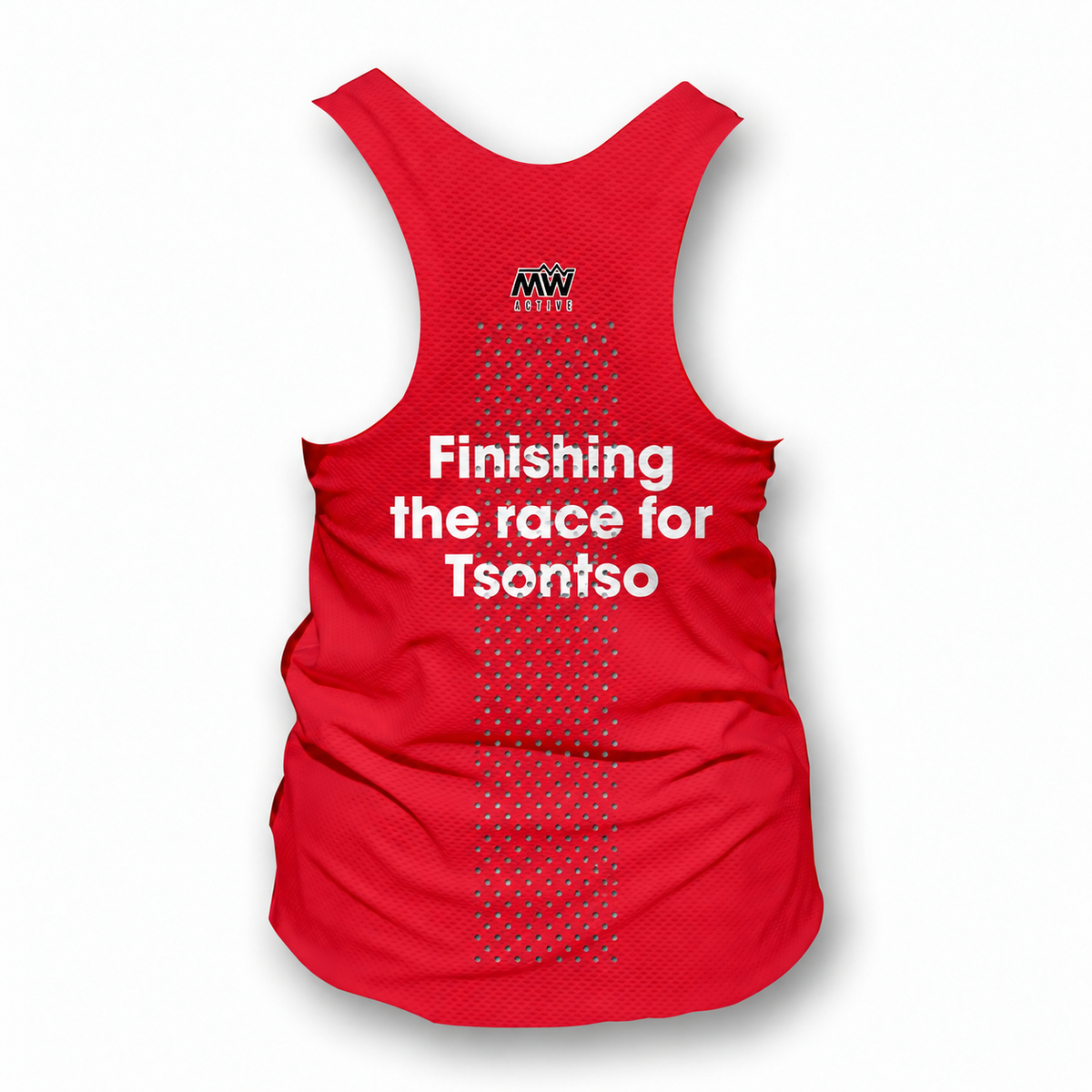 Finishing the race for Tsontso SA Flag - Ladies Seamless Performance Running Vest (2424)