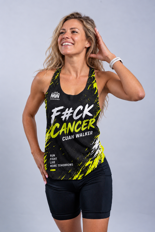 Cuan Walker F#ck Cancer - Ladies Seamless Performance Running Vest