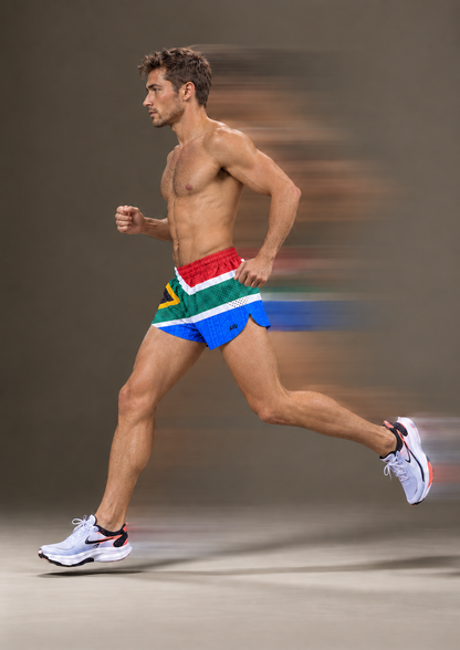 Men’s Velocity Lasercut Runshort – SA Flag