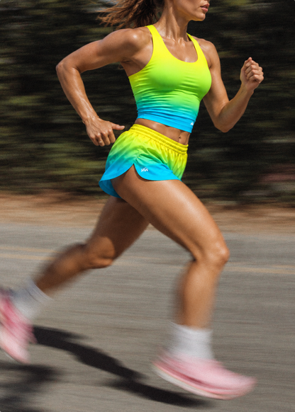 Ladies Phantom Laser-Cut Running Shorts – Chroma Collection – Hyperlime