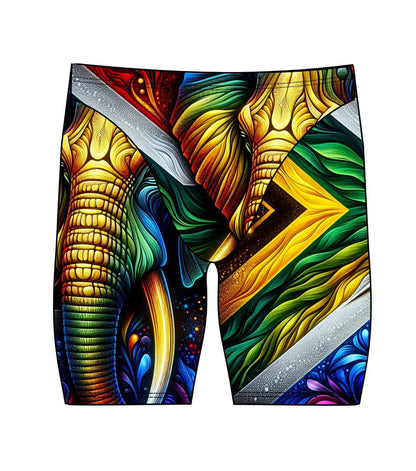 Male Jammer Swimsuit - South African Flag Elephant (3881)