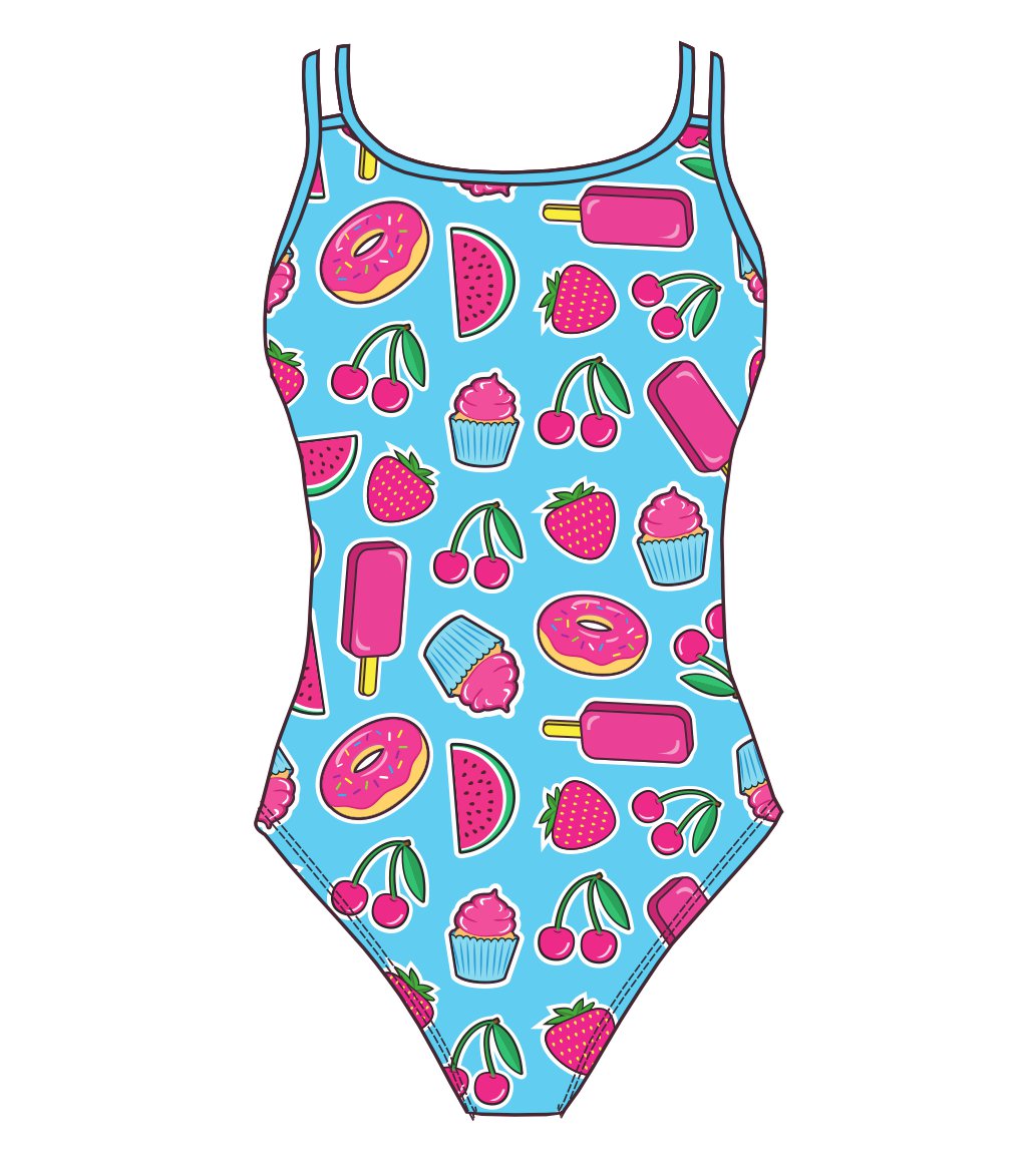 Female fastback swimsuit -  South African flag Cheetah white