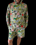 44 Suid Afrika - Beige Printed Fishing-hunting-Braai Hooded long Sleeve Shirt
