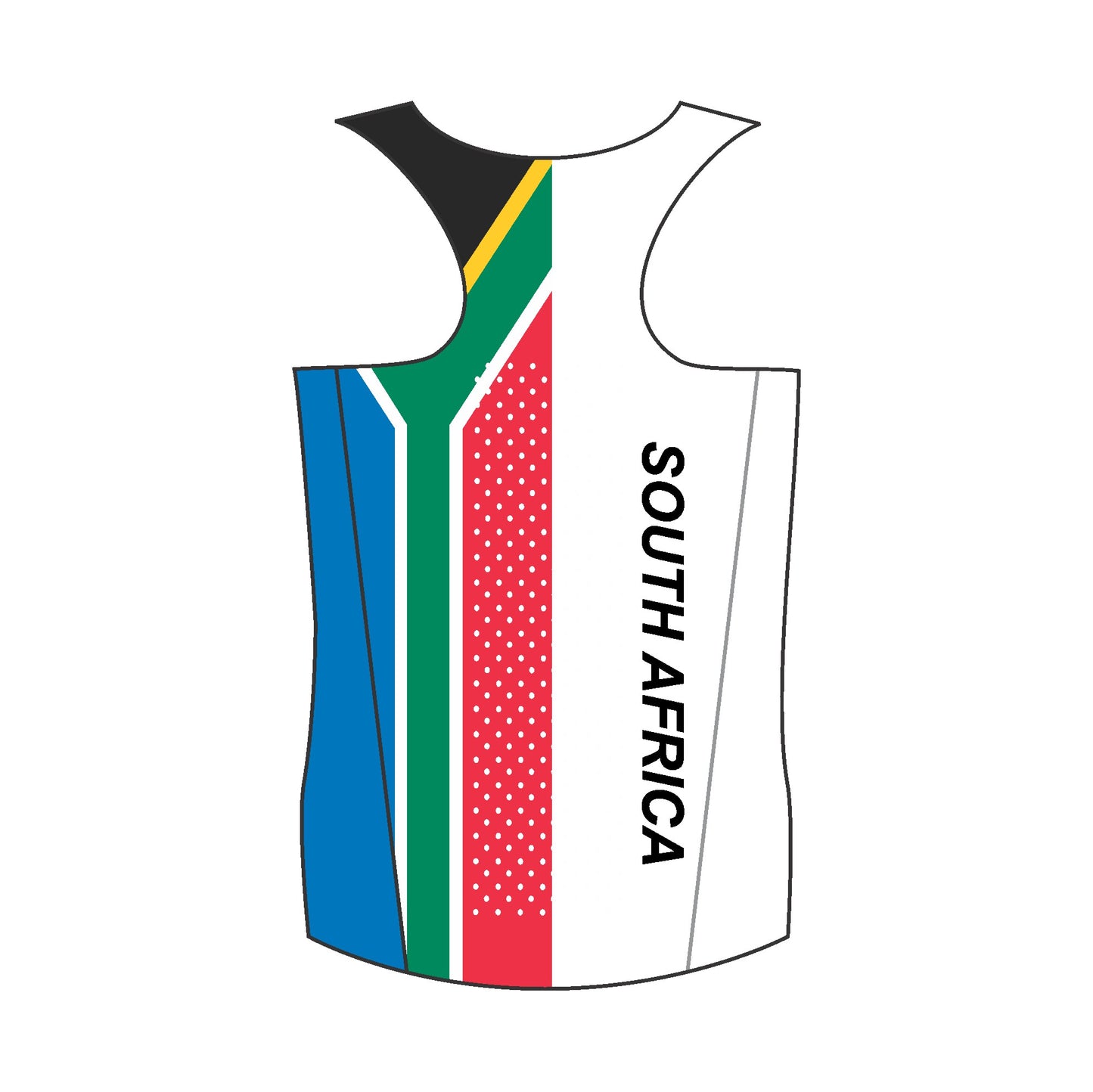 South African flag White Panel - Men's Seamless Performance Running Vest