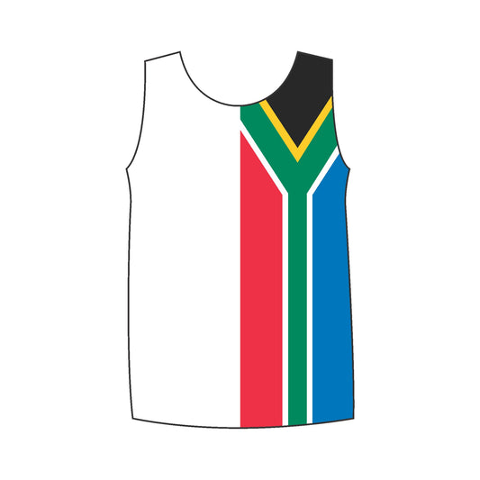 South African flag White Panel - Men's Seamless Performance Running Vest
