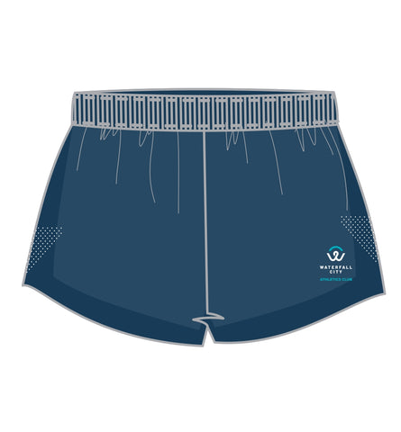Waterfall City Athletics Club - UNISEX -  SHORT RUN SHORTS - 3 INCH - With Underwear - NO POCKET