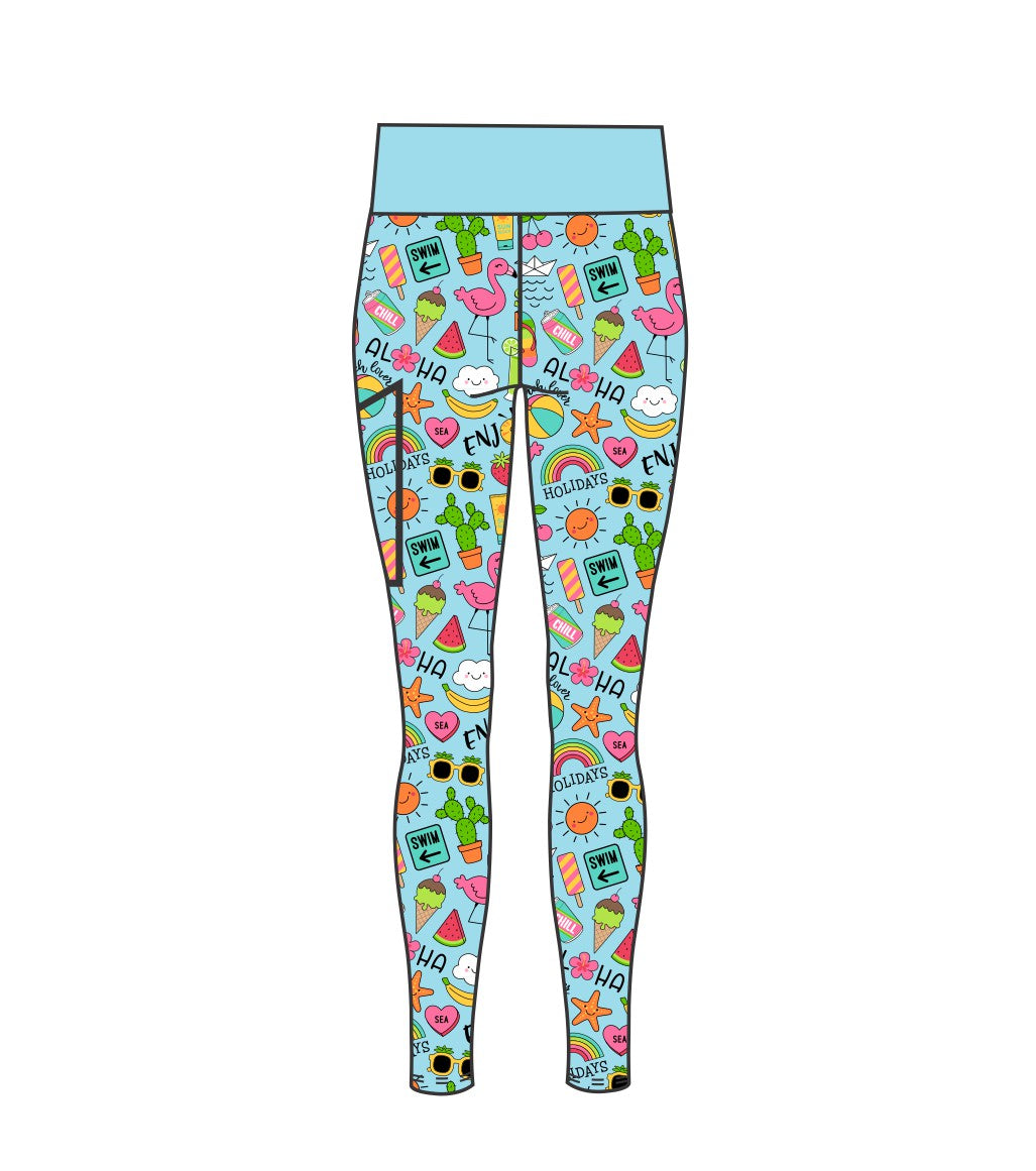 Aloha Holidays High Waist leggings full length (3757)