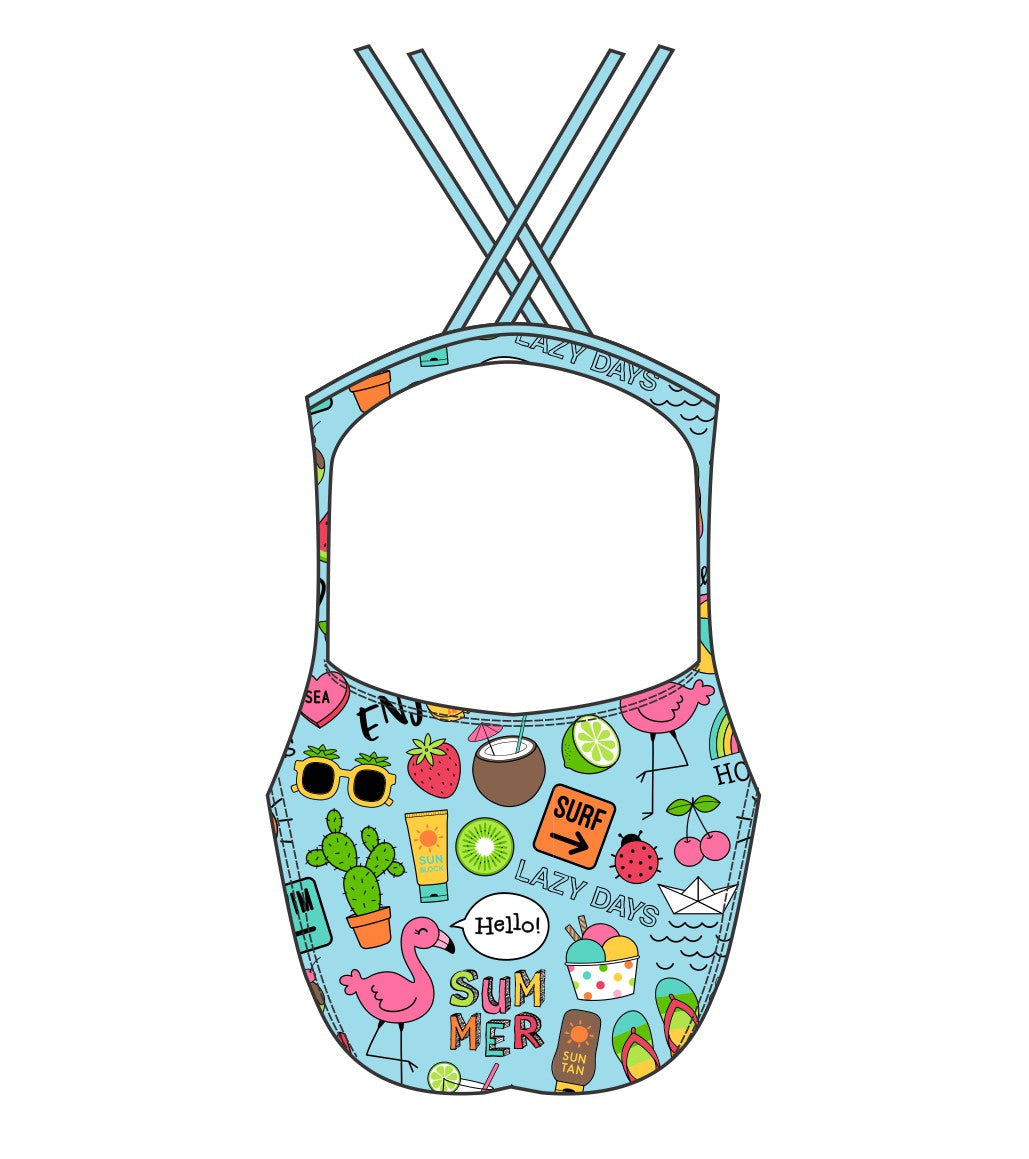 Female fastback swimsuit -  Aloha holidays (3757)