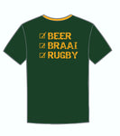 Beer, Braai & Rugby - Bok Friday Custom  - Rugby Printed T-Shirt