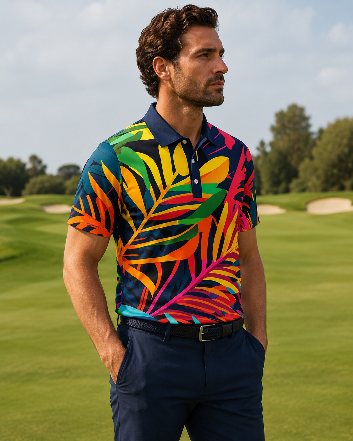 Bright Jungle Golf Shirt (3758)