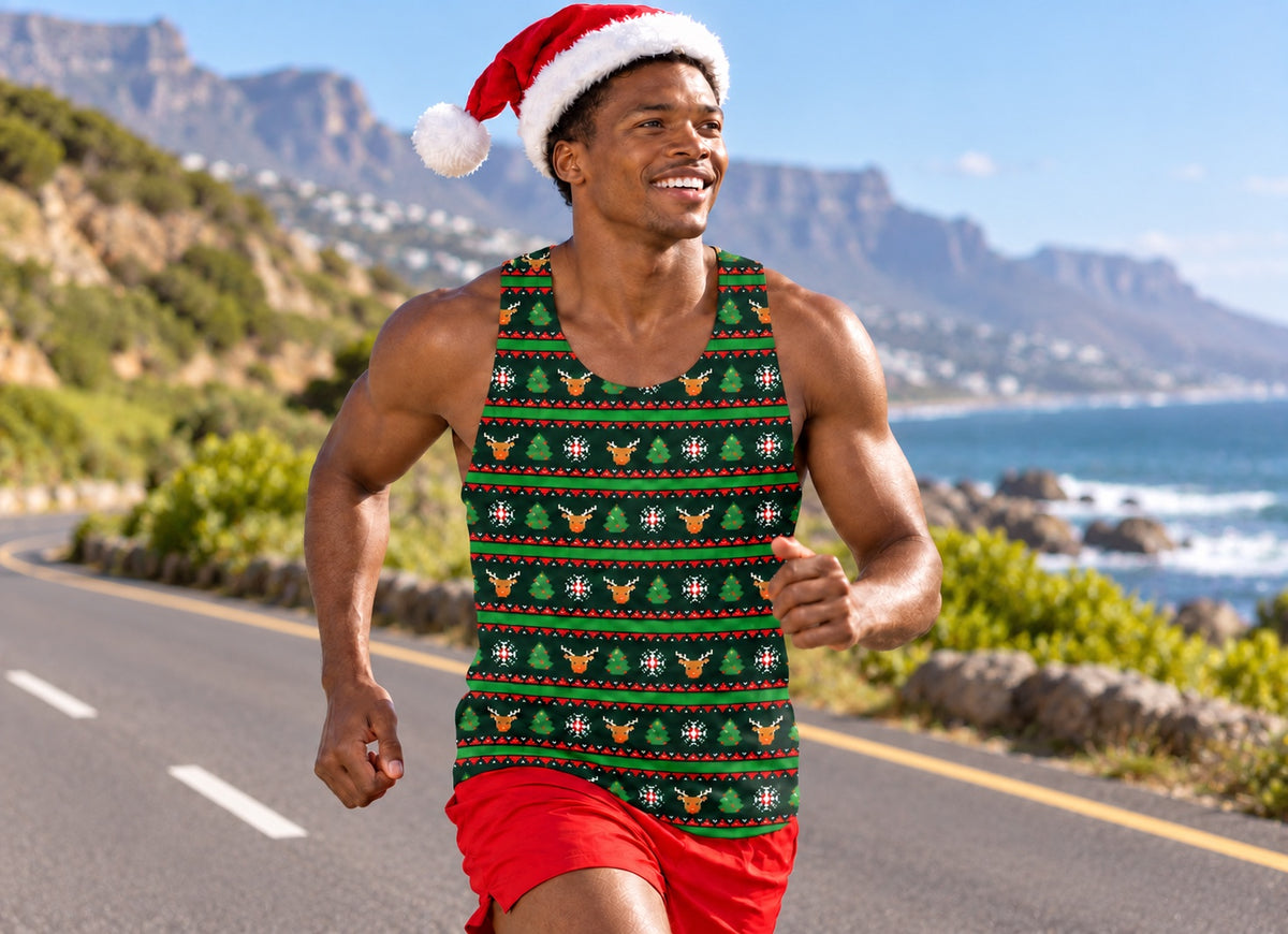 Christmas Sweater Men's Seamless Performance Running Vest
