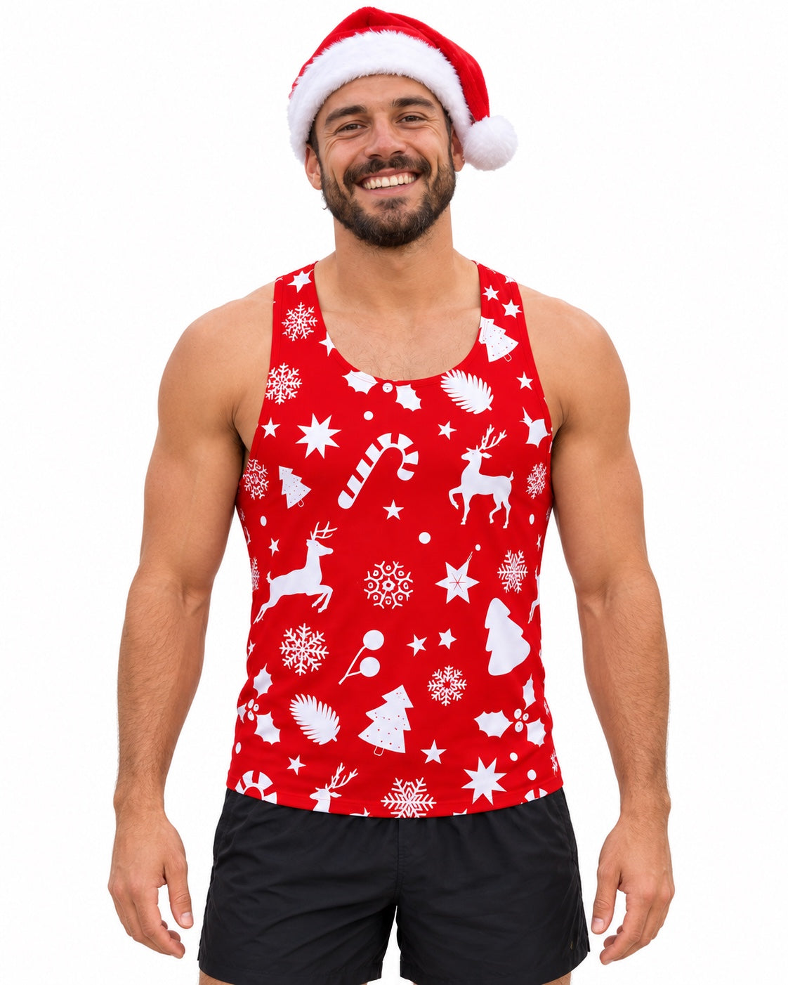 Holly Jolly Men's Seamless Performance Running Vest