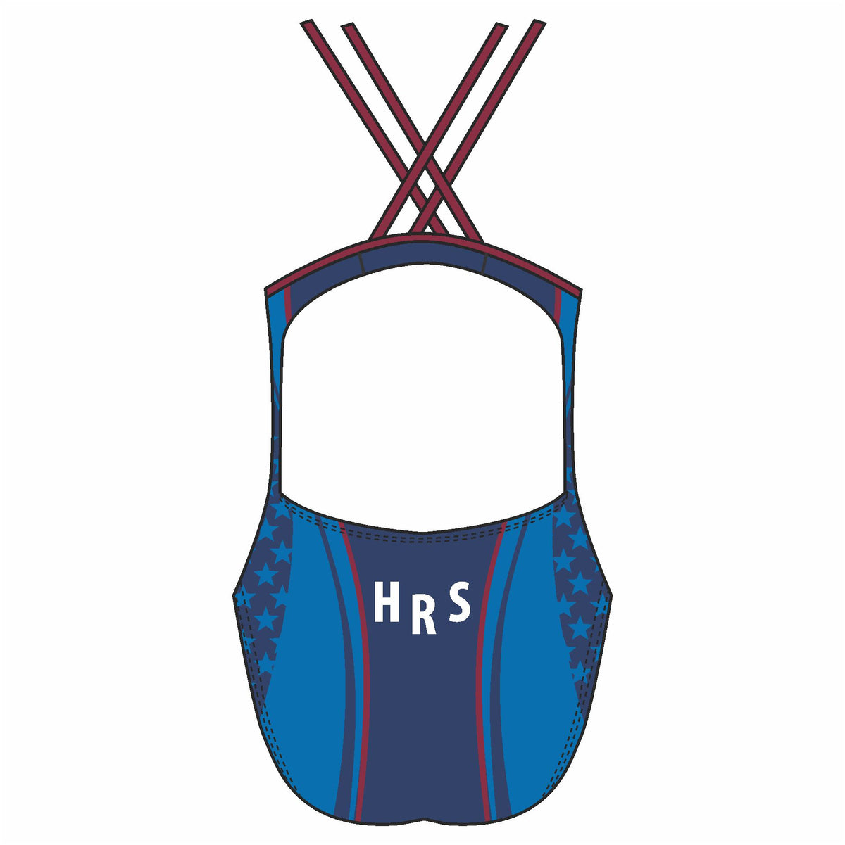 Holy Rosary School fastback swimsuit – double thin straps, back view